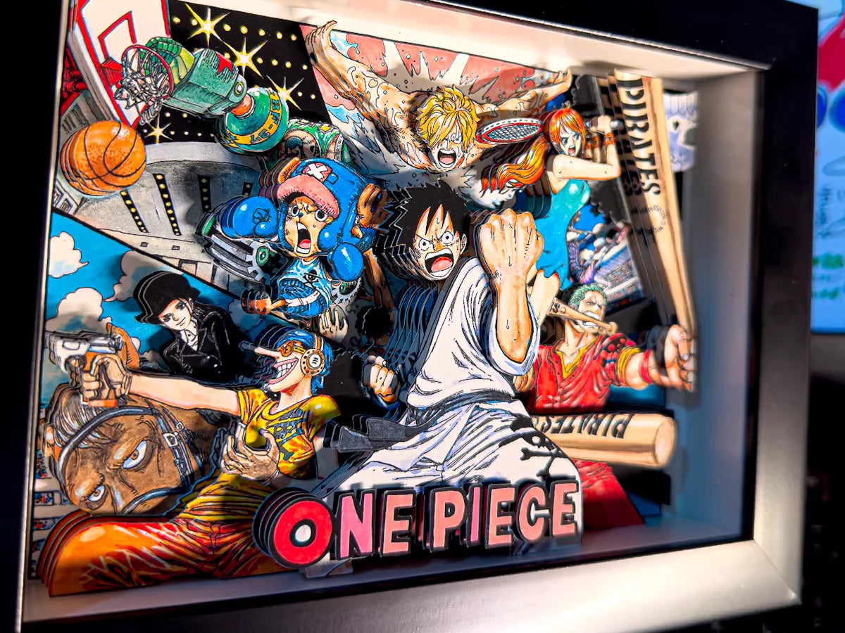 One Piece Family Portrait 3D Shadow Box Design I