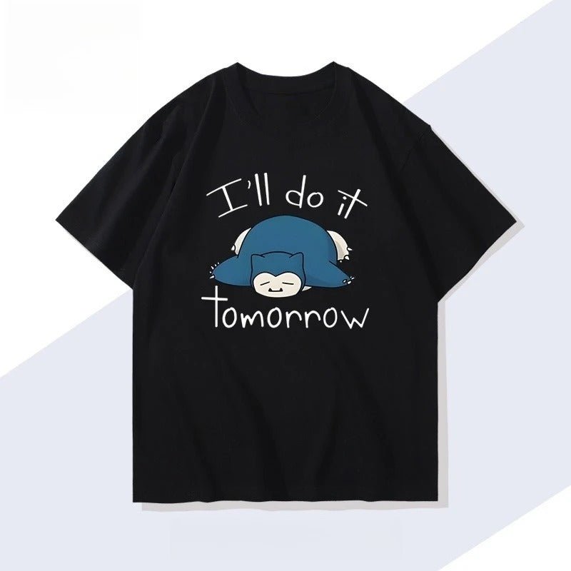 Snorlax I'll Do It Tomorrow T-Shirt - Anime Merchandise