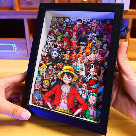 One Piece Family Portrait 3D Shadow Box Design D