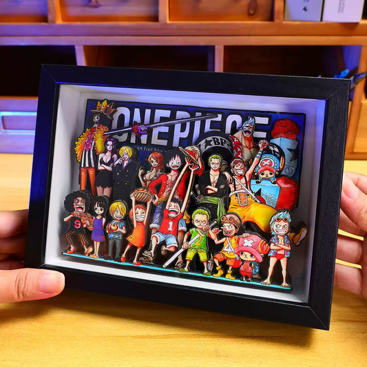 One Piece Family Portrait 3D Shadow Box Design A