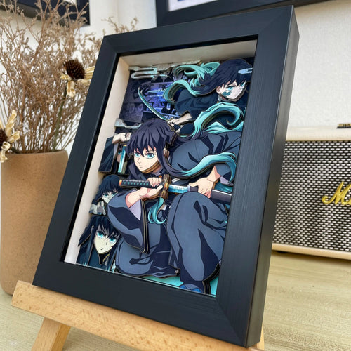 Demon Slayer Nine Pillars 3D Shadow Box — Design G