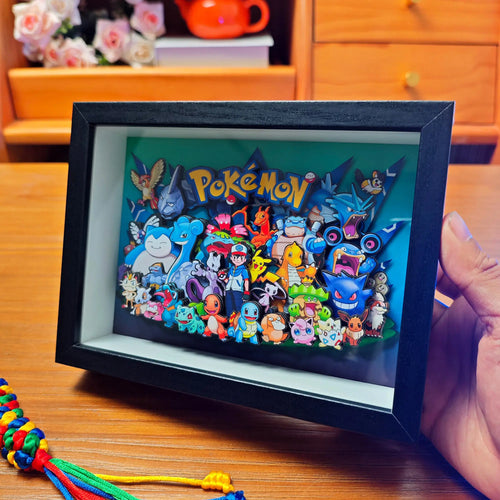 Ash Ketchum Pokemon 3D Shadow Box — Design 2 (19.5x14.5cm)