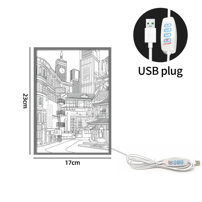 Beautiful City Night View LED Light Painting | Romantic Night Light
