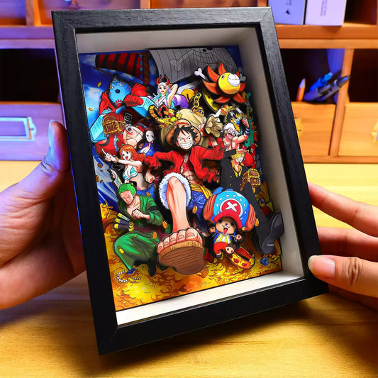 One Piece Family Portrait 3D Shadow Box Design C