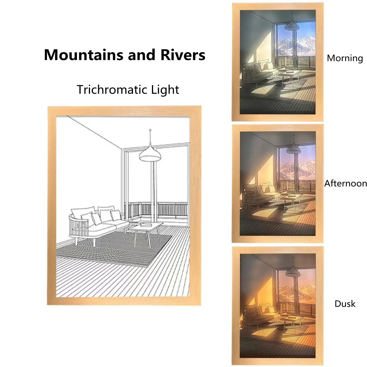 Scenic LED Light Painting Mountains And Rivers