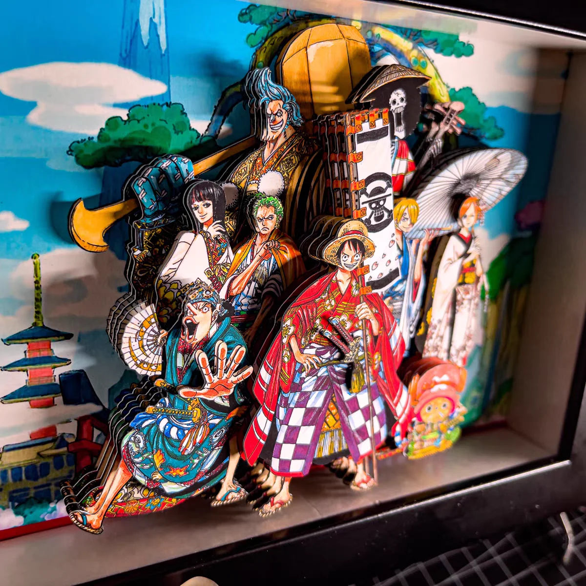 One Piece Family Portrait 3D Shadow Box Design H