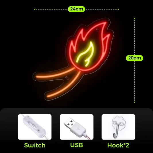 Pokemon Fire Tail LED Neon Light Sign