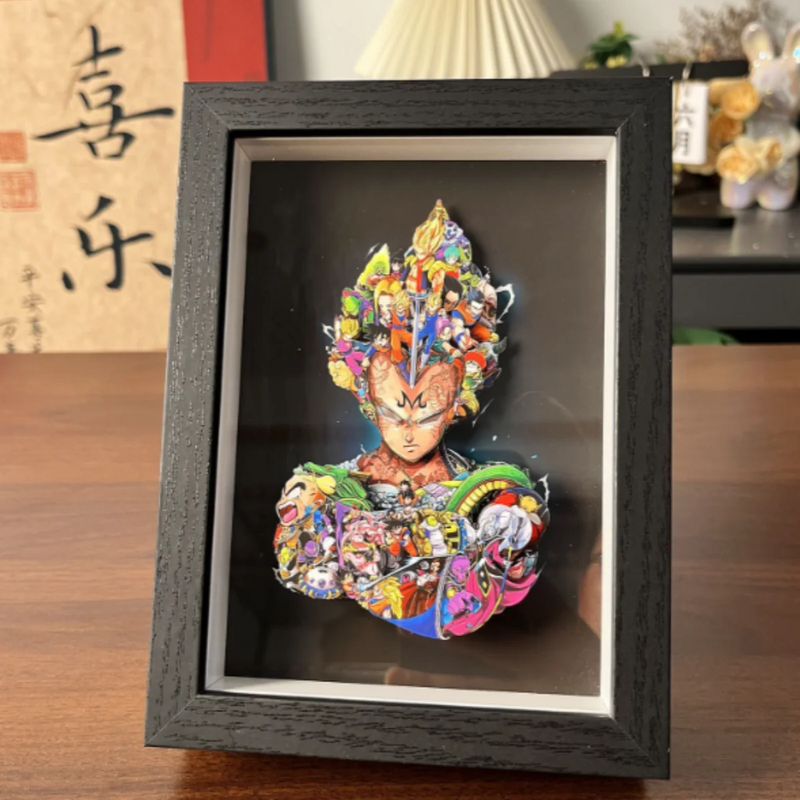 Dragon Ball 3D Shadow Box — Vegeta Portrait Collage