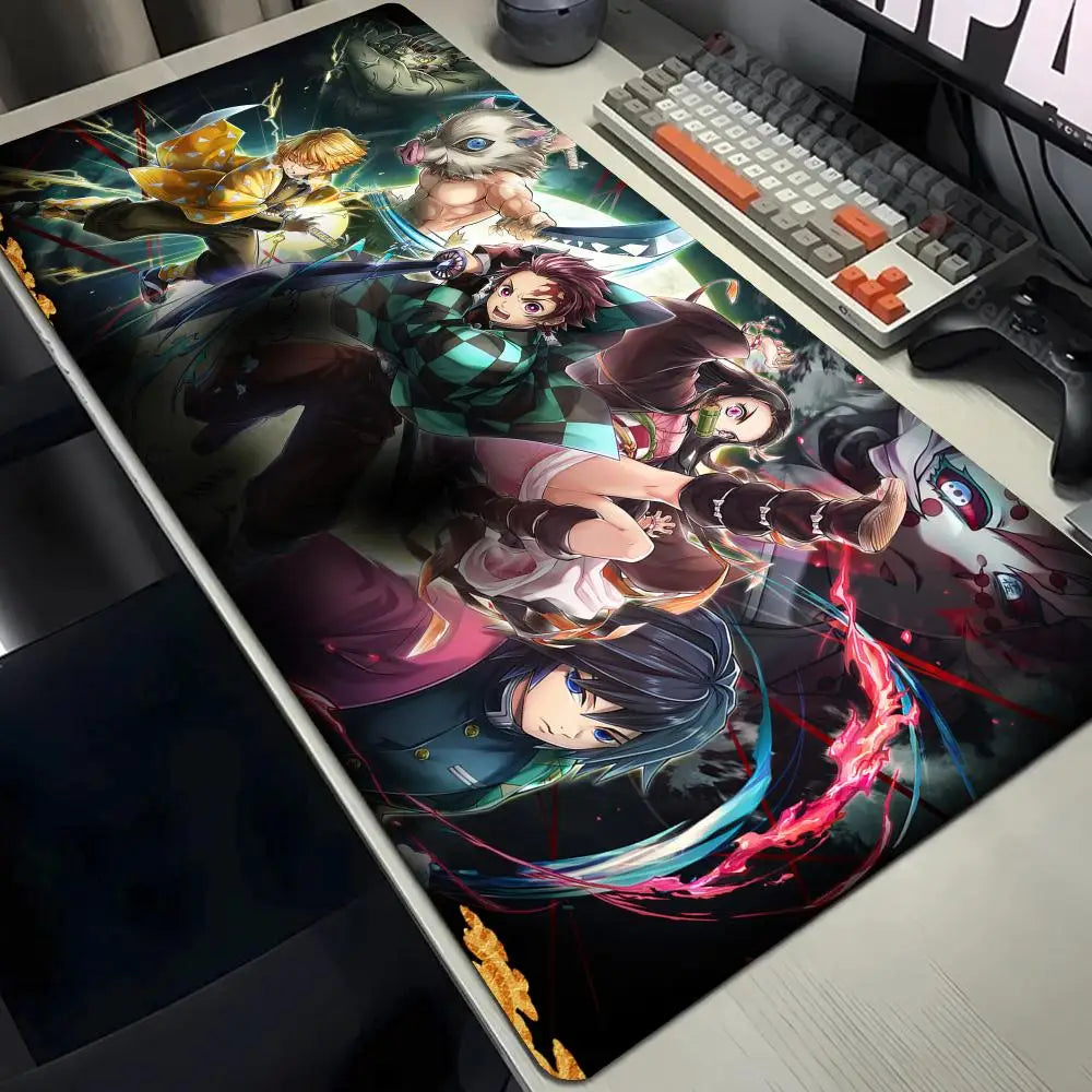 Demon Slayer Gaming Mouse Pad Large Desk Mat BLACK-3
