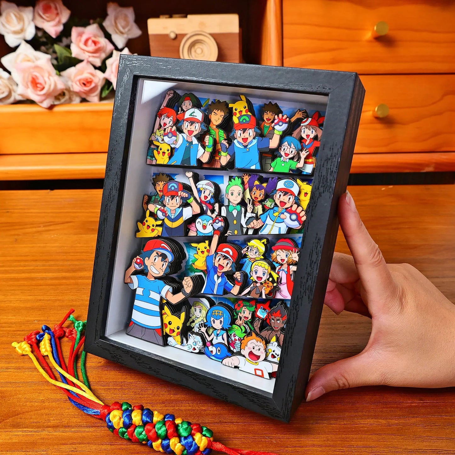 Ash Ketchum Pokemon 3D Shadow Box — Design 1 (19.5x14.5cm) - Anime Merchandise