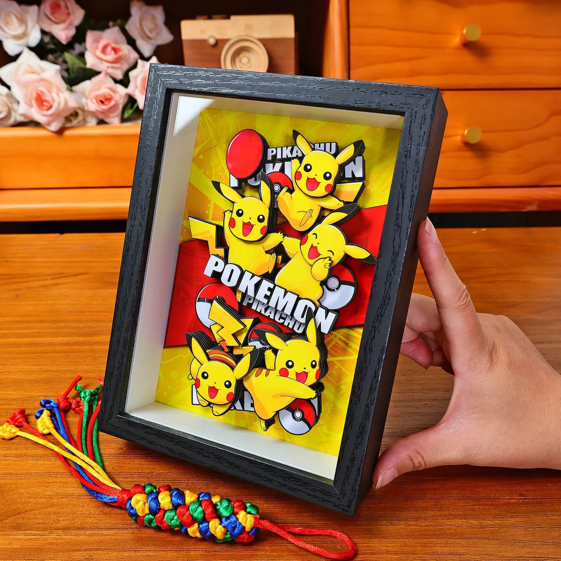 Ash Ketchum Pokemon 3D Shadow Box — Design 3 (19.5x14.5cm) - Anime Merchandise