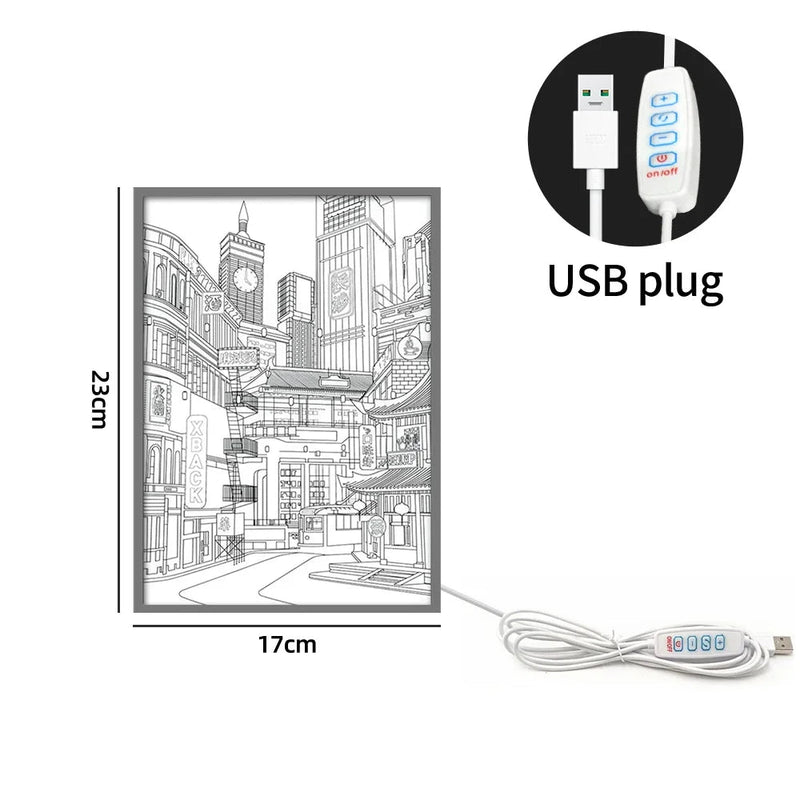 Beautiful City Night View LED Light Painting | Romantic Night Light