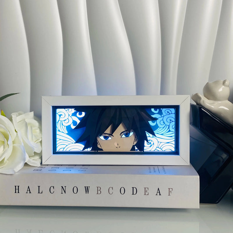 Demon Slayer LED Light Box | 3D Anime Night Light – Design L-90 Kimetsu no Yaiba Gift UK
