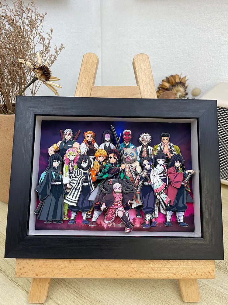 Demon Slayer Nine Pillars 3D Shadow Box — Design A - Anime Merchandise