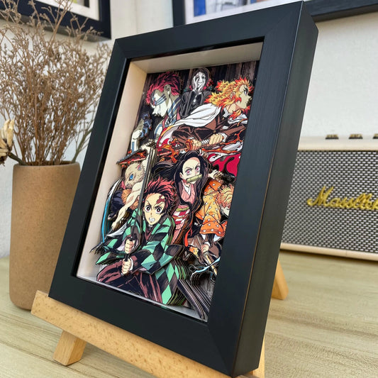 Demon Slayer Nine Pillars 3D Shadow Box — Design F - Anime Merchandise