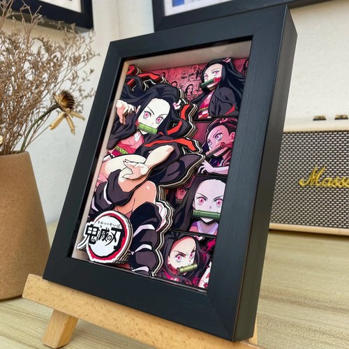 Demon Slayer Nine Pillars 3D Shadow Box — Design P