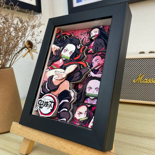 Demon Slayer Nine Pillars 3D Shadow Box — Design P - Anime Merchandise