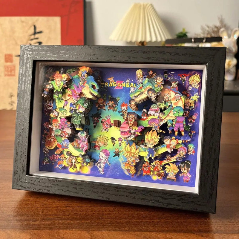 Dragon Ball 3D Shadow Box — Full Cast Colourful Scene