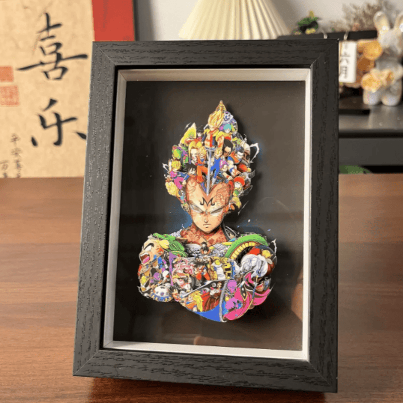 Dragon Ball 3D Shadow Box — Vegeta Portrait Collage