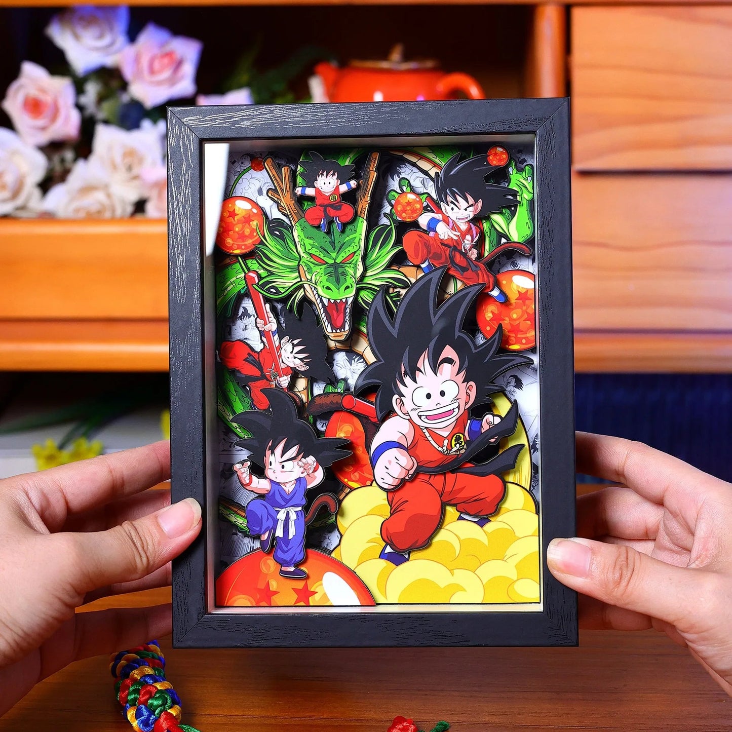Dragon Ball Z 3D Shadow Box — Dragon Design, Goku & Shenron (14.5x19.5cm) - Anime Merchandise
