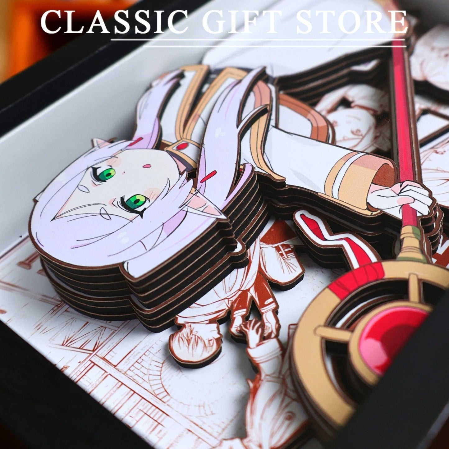 Frieren 3D Shadow Box | Beyond Journey's End Layered Paper Art – Anime Gift UK - Anime Merchandise
