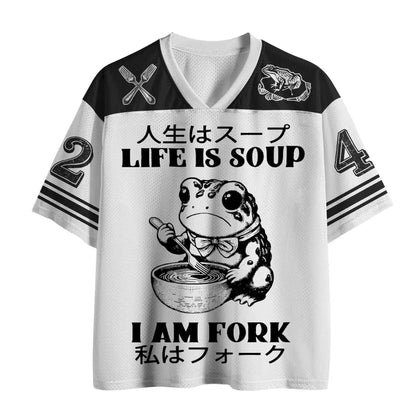 Life Is Soup I Am Fork Frog Jersey - Anime Merchandise