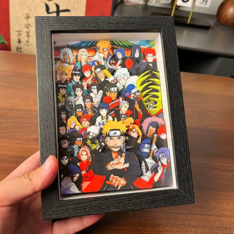 Naruto Cast Selfie Shadow Box — 3D Anime Shadow Box Frame Gift UK