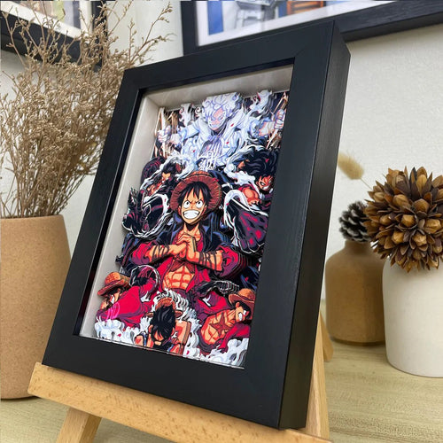 One Piece 3D Shadow Box — Dark Blue Battle Scene