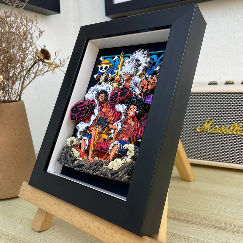 One Piece 3D Shadow Box — Luffy Gear Transformations