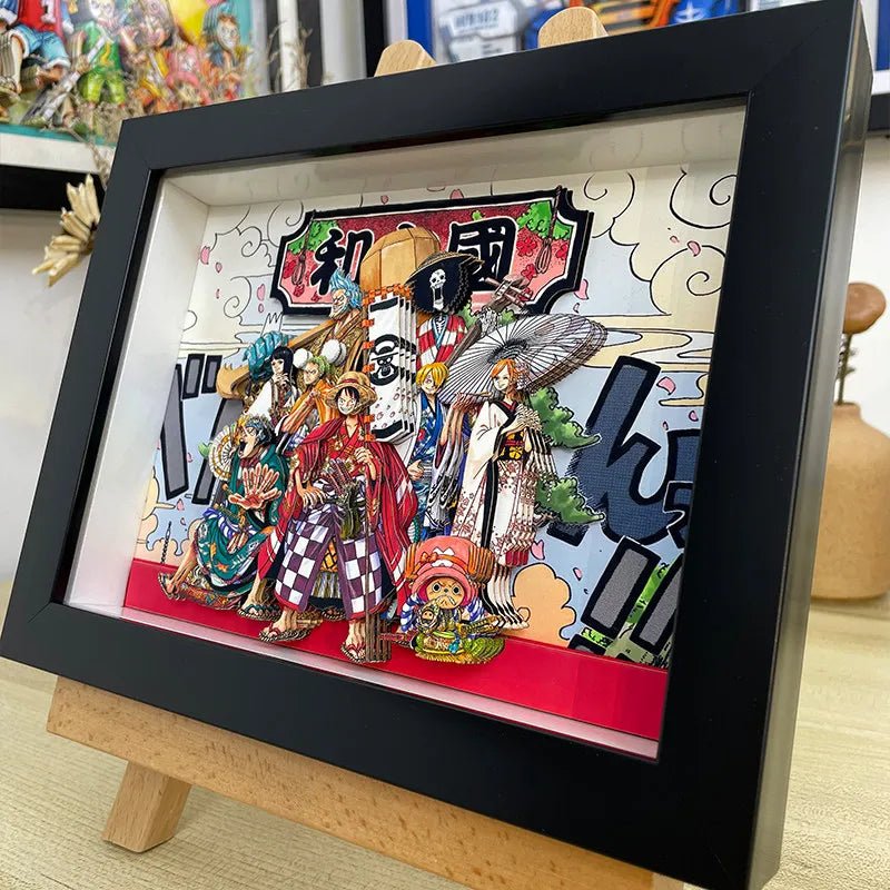 One Piece 3D Shadow Box — Straw Hat Crew Action Scene
