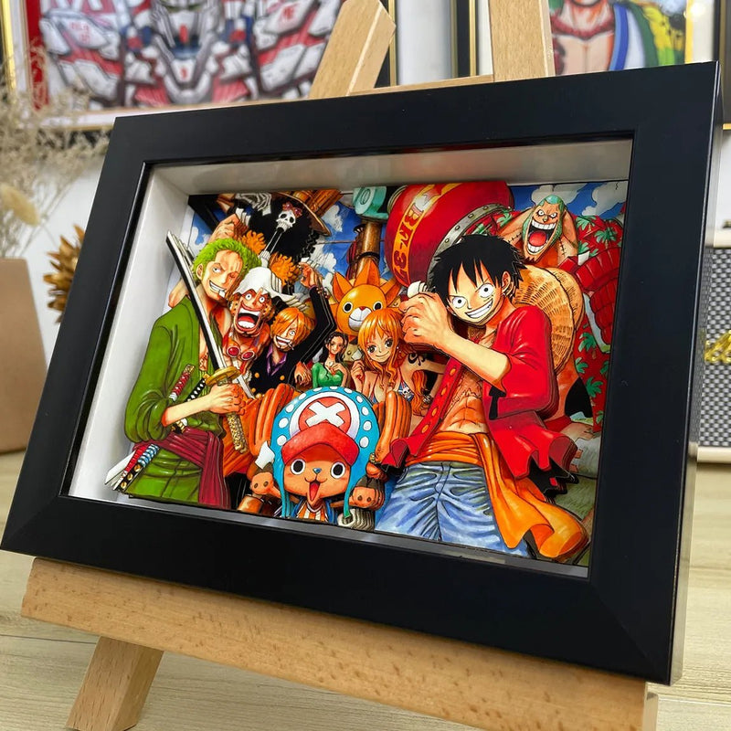 One Piece 3D Shadow Box — Straw Hat Crew Battle Scene