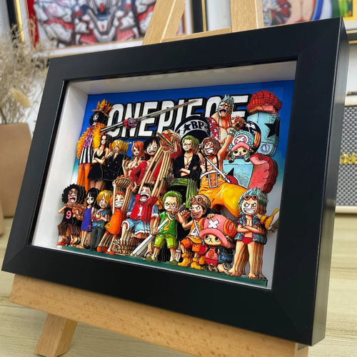 One Piece 3D Shadow Box — Straw Hat Crew Chibi Scene