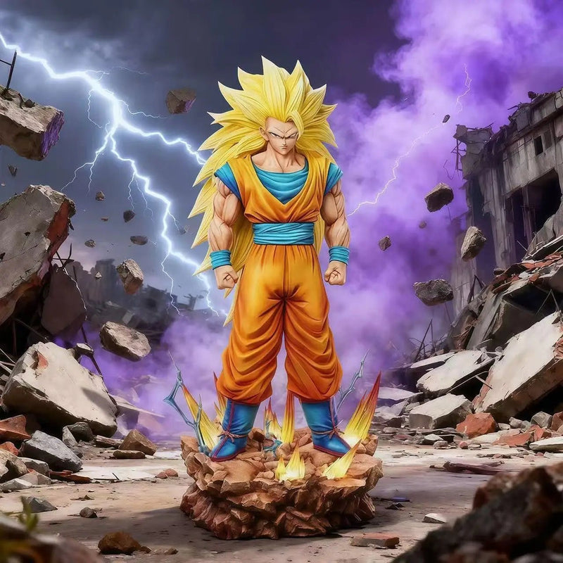 Son Goku Super Saiyan 3 Dragon Ball Z PVC Figure | 35cm LED Base