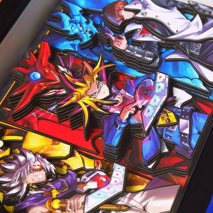 Yami Yugi, Kaiba & Marik 3D Shadow Box | Yu - Gi - Oh Layered Paper Art – Gift UK - Anime Merchandise